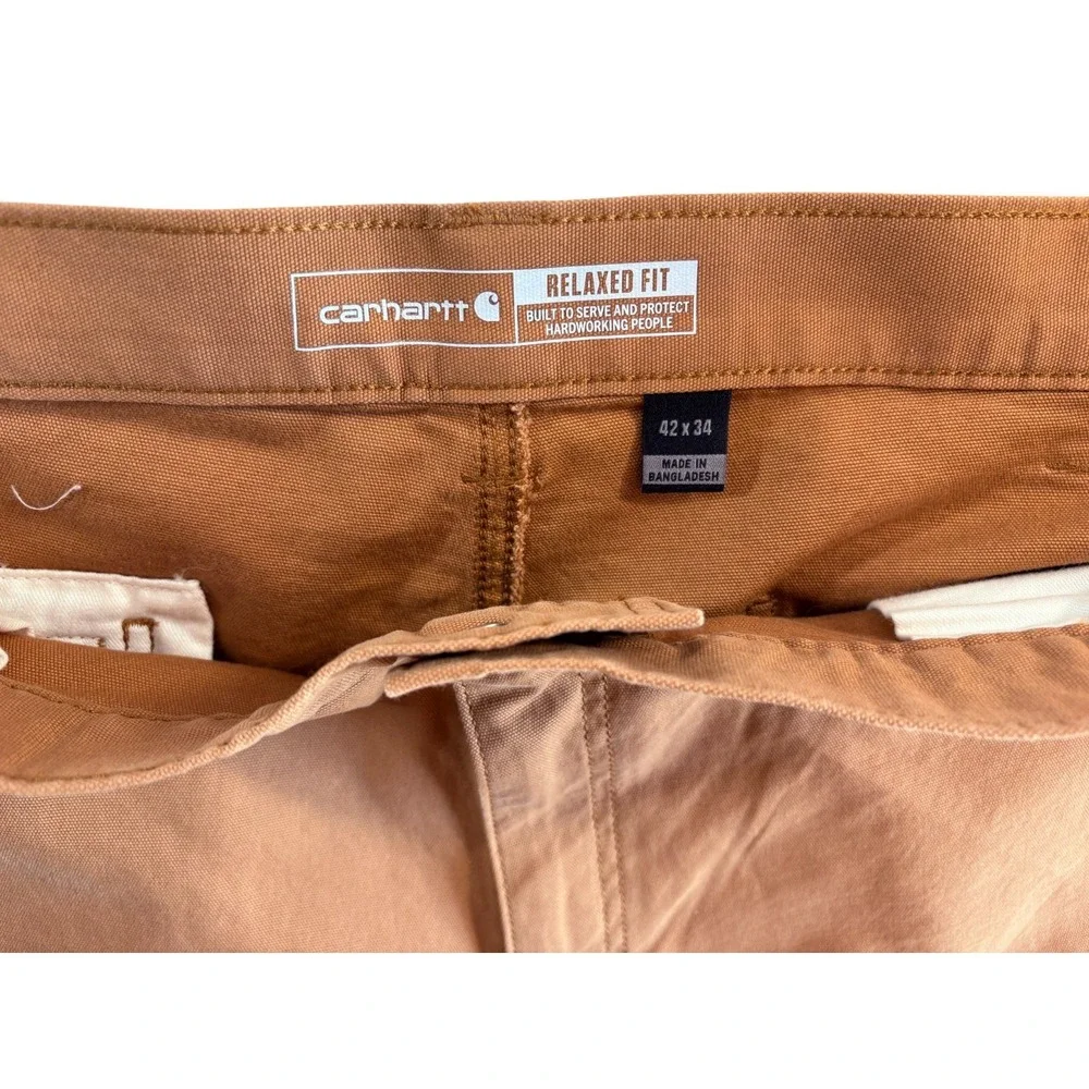 Carhartt Rugged Flex Relaxed Fit Utility Pants Men 42x34 (43x32.5) Brown Stretch